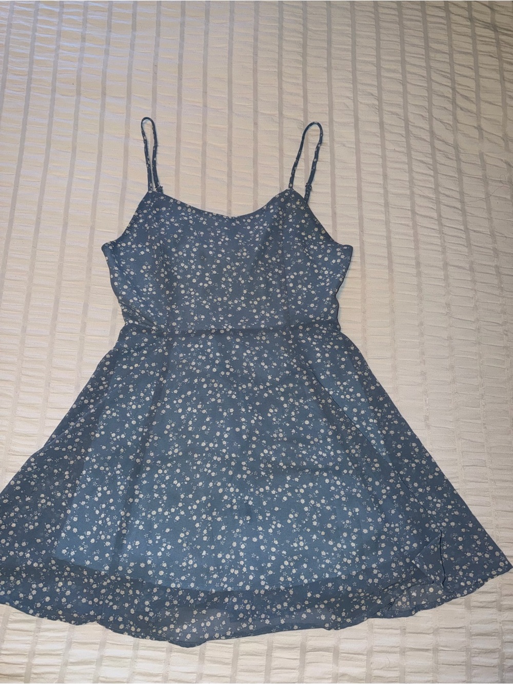 Love Tree Blue and White Floral Cami Mini Dress
